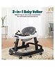 Infantso Space Race Multifunctional Premium Baby Walker: 2-in-1 Foldable Baby Walker with 4-Gear Height Adjustment and Astronaut Toys for Babies 6-24 Months