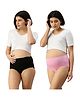 Morph Cotton Spandex Pack Of 2 Solid Maternity Hygiene Panties - Black & Light Pink