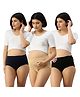 Morph Cotton Spandex Pack Of 3 Solid Maternity Hygiene Panties - Skin Black & Navy Blue