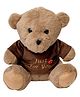 SHAPZE Cheeky Teddy Bear Toto Dark Beige with Brown T-Shirt Height 25 cm