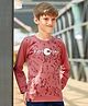 MASHUP Cotton Lycra Full Sleeves Pane Cero Text & Camouflage Printed Tee - Pink