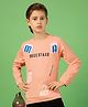 MASHUP Cotton Lycra Full Sleeves Typography Printed Tee - Pink