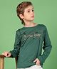 MASHUP Cotton Full Sleeves Typography Printed Tee - Green
