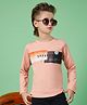 MASHUP Cotton Full Sleeves Success Text Printed Tee - Peach