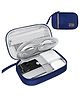 Uninest Polyester Electronics Accessories Organizer Bag, Double Layer Electronics Organizer Portable Storage Case for Cable, Cord, Charger, Adapter, Power Bank, Hard Drives (Navy Blue)