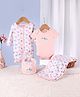 Kookie Kids 100% Cotton Knit Baby Clothing Gift Set with Sea Life Print & Patch Detailing - Pink & White