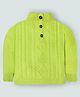 Cherry Crumble By Nitt Hyman Viscose Full Sleeves Cable Knit Designed Sweater - Neon Green