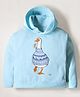 Cherry Crumble By Nitt Hyman Full Sleeves Duck Embroidered Hoodie - Sky Blue