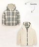Cherry Crumble By Nitt Hyman Full Sleeves Fur Embellished & Checked Reversible Hooded Jacket - Multi Colour