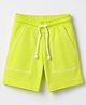 UCB Cotton Knit Above Kne e Length Solid Shorts in Limegreen