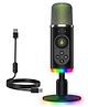 Archer Tech Lab Dryad100 RGB Condenser Gaming Microphone, USB Mic for PC Mac, Podcast, Streaming, Recording| Omnidirectional & Cardioid Pattern, Smart Noise Reduction, 5 Voice Modulation, Quick Mute