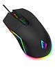 Archer Tech Lab Recurve 500 Wired Gaming Mouse with 8000 DPI and 7 Buttons, 6 Mode RGB, Gaming Sensor, 10mn HUYU Switchs with Ergonomic Design, Compatible with PC/Mac - Black