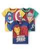 Babyhug Marvel Single Jersey Knit Half Sleeves T-Shirt With Avengers Graphic Pack Of 3 - Navy Blue Yellow & Green