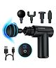 HOMEBASIC Muscle Mate Gun Massager For Full Body Pain Relief| 4 Massage Heads, 6 Speeds| 3600mAh USB-C Rechargeable Battery| Handheld Deep Tissue Massager for Neck Shoulders Back Feet| (BLACK)