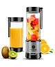 HOMEBASIC 450 ml Borosilicate Glass Portable Blender Juicer for Kitchen Smoothies Juices Shakes Crushing Ice Baby Food| 16500 RPM 126W Motor, 4000mAh Battery, Food Grade Jar Stainless Steel Blades.