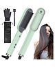 HOMEBASIC Hair Straightener | Ceramic Ionic Heating, 5 Adjustable Heat Settings (130°C-210°C), Anti-Scald Comb Tips, Fast Heat-Up, Safety Auto-Shutoff | Includes Heatproof Glove & Travel Pouch (BLUE)