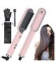 HOMEBASIC Hair Straightener | Ceramic Ionic Heating, 5 Adjustable Heat Settings (130°C-210°C), Anti-Scald Comb Tips, Fast Heat-Up, Safety Auto-Shutoff | Includes Heatproof Glove & Travel Pouch (PINK)