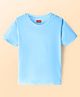 Babyhug Cotton Knit Half Sleeves Solid Color T-Shirt - Light Blue