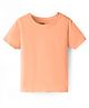 Babyhug Cotton Knit Half Sleeves Solid Color T-Shirt - Peach