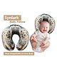 Synlark New Born Baby Soft Neck Supporting Printed Pillow for Head Shaping - Brown