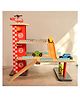 Playbox Drive in-Multilevel Activity Center with Helicopter Pad, Moving Elevator & Rapid Descent Ramps Pretend Play Toy Develops Motor Skills & Creativity  Age 1+ Years