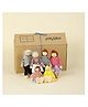 Playbox Wooden Pop's Family | 6pcs Wooden Dolls Pretend Play Set Dolls Family for Children Kids Figure Toy Mini House Gift