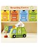 Playbox Tiny Trash Hub | Reduce & Reuse Recycling Center Playset | Wooden Green Garbage Truck Toy and Sorting Bins | Safe, Natural Materials for Environmental Learning, Fine Motor Skills, and Play