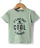 Ollypop Sinker Knit Half Sleeves T-Shirt with Its Not Easy Text Print - Olive Green