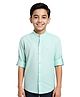 Charchit Cotton Full Sleeves Solid Shirt - Sea Green