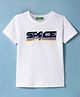 UCB Cotton Knit Half Sleeves T-Shirt with Text Print - White