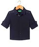UCB Cotton Knit Full Sleeves Solid Color Shirt - Black