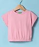 UCB Knit Half Sleeves Solid Colour Top - Pink