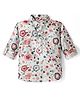 Dapper Dudes Full Sleeves Floral Printed Kurta Style Shirt - Pista Green