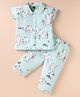 Evimo Single Jersey Knit Half Sleeves Co-Ords Night Suit Koala Print - Aqua