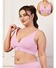 Zelena 90% Cotton 10% Elastane Non-Wired Maternity Nursing Bra With Adjuster - Pink