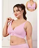 Zelena 90% Cotton 10% Elastane Non-Wired Maternity Nursing Bra With Adjuster - Pink