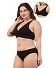 Zelena 90% Cotton 10% Elastane Non-Wired Maternity Nursing Bra With Adjuster - Black