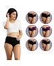 Morph Cotton Spandex Pack Of 6 Solid Maternity Hygiene Panties - Black Magenta & Navy Blue