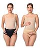Morph Cotton Pack Of 2 Solid Incontinence Pregnancy Panties - Skin & Navy Blue