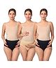 Morph Cotton Pack Of 3 Solid Incontinence Pregnancy Panties - Navy Blue & Skin