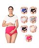 Morph Cotton Spandex Pack Of 7 Solid High Waist Maternity Belly Panel Panty - Royal Blue Dark Pink Black Grey Steel Grey Navy Blue & Skin