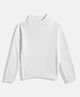Femea Full Sleeves Solid Skivvy Sweater - White