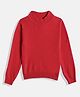 Femea Blended Full Sleeves Solid Stretchable Skivvy Sweater - Red