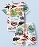 Honeyhap Marvel Single Jersey Knit Half Sleeves Co-ords T-Shirt & Shorts Set with Avengers Graphics - White