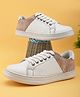 Stefens Colour Blocked & Textured Lace Up Sneakers - White