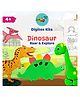 Digitox DIY Dinosaur Craft Kit for Kids | DIY Fridge Magnets, Painting Canvas , Masks, Bookmarks, Flash Cards | Painiting Kit| Kids Birthday Gift Ideas - Light Green
