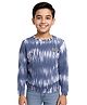 CAVIO Cotton Blend Knit Full Sleeves Tie Dye Light Winter Sweatshirt - Blue