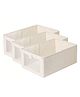 House of Quirk Durable And Versatile Closet Drawer Organizers And Storage Baskets, Rectangle Storage Boxes, Fabric Storage Containers For Pants, Shirt, Sweaters, Bra Panty, Socks Beige - Pack Of 3