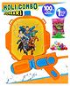 Fiddlerz Holi Pichkari High Pressure Water Gun Toy with Justice Back Holding Tank and Holi Combo of 1 Pkt Holi Color & 100 Water Balloons for Kids