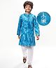 Pine Kids Woven Full Sleeves Kurta Pyjama Set With Sequin Detailing - Blue
